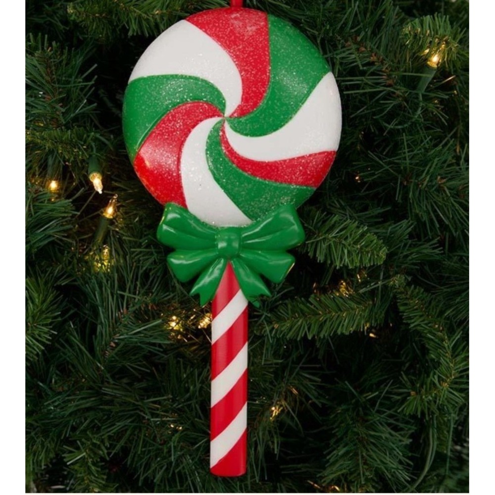 Cracker Barrel Blow Mold Lollipop Ornament Lighted Christmas 12" Whimsical NWT